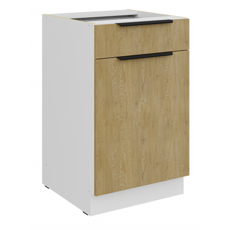 Szafka kucehnna 50 cm z szufladą CREMA dąb cremona / biały mat 50 D 1F 1S BB